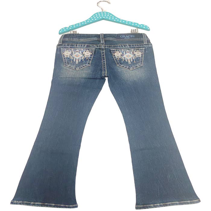Wholesale Irregular Design Double Ruffles Elastic Toddlers Kids Jeans Girls  Bell Bottoms Denim Pants - Stylish Clothes - Fieldfolio