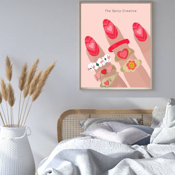 Y2K Trendy Nails Digitaler Kunstdruck für den Großhandel von The Spicy Creative