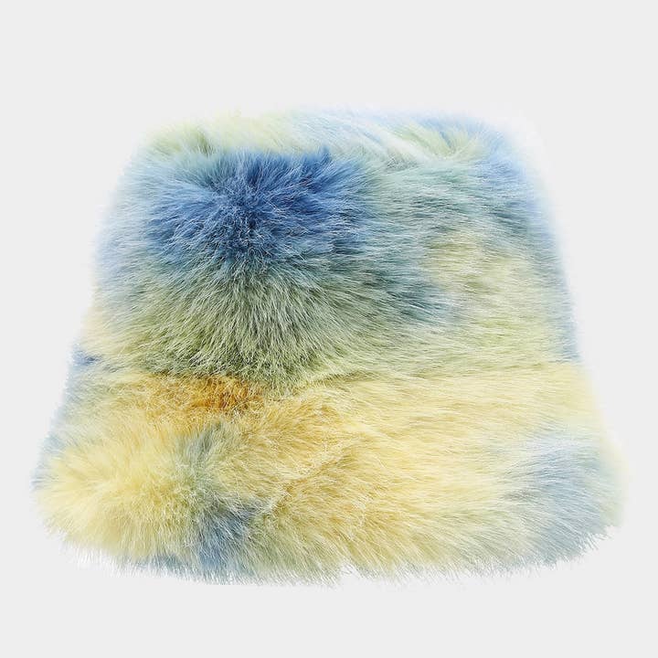DOUBLJU - Wholesale Bucket Hat - Women's - COLOR GRADIENT TIE-DYE FAUX FUR FISHERMAN HAT_CWAH050541