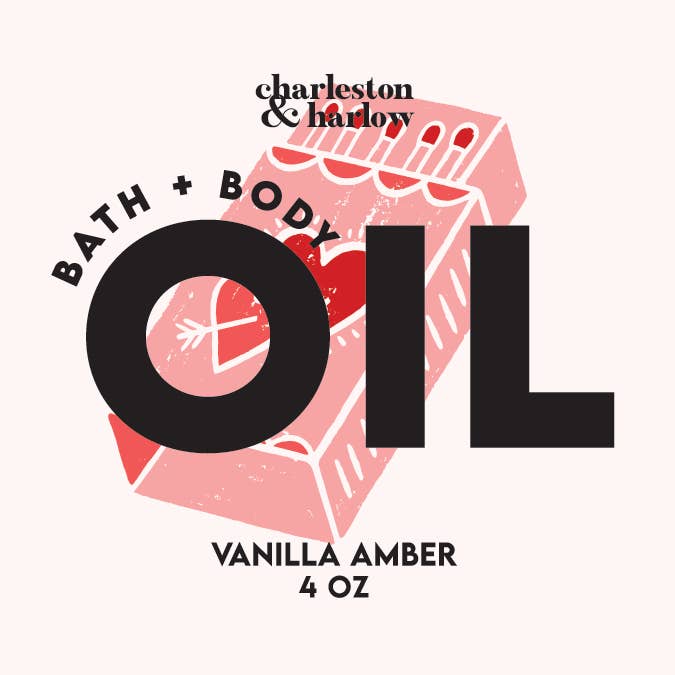 *Valentijnsdag* Vanille Amber Bad + Lichaamsolie voor wholesale door Charleston & Harlow Candle Co.
