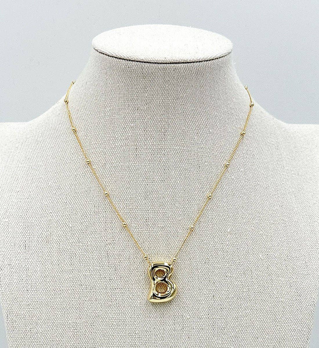 MiMi Wholesale - Wholesale Pendant/Charm Necklace - DJN330009 14K Dipped Big Bubble Letter Initial Necklace3