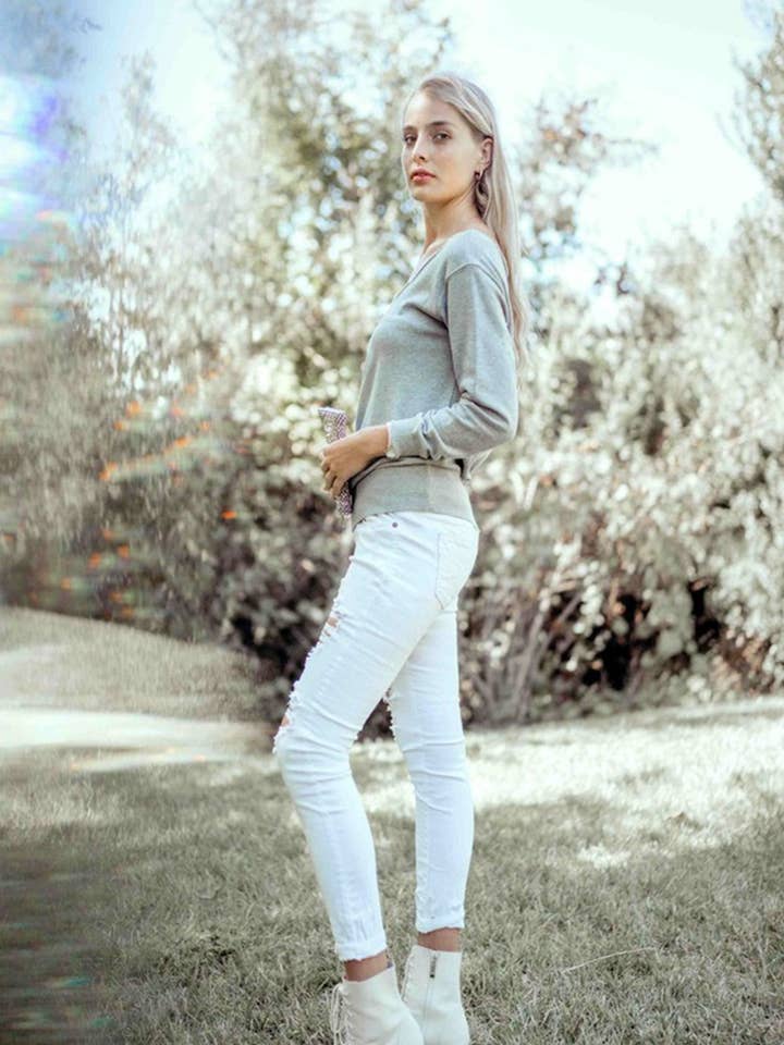 Grey Perfectly Off Shoulder Sweatshirt for wholesale by KAYAN.L