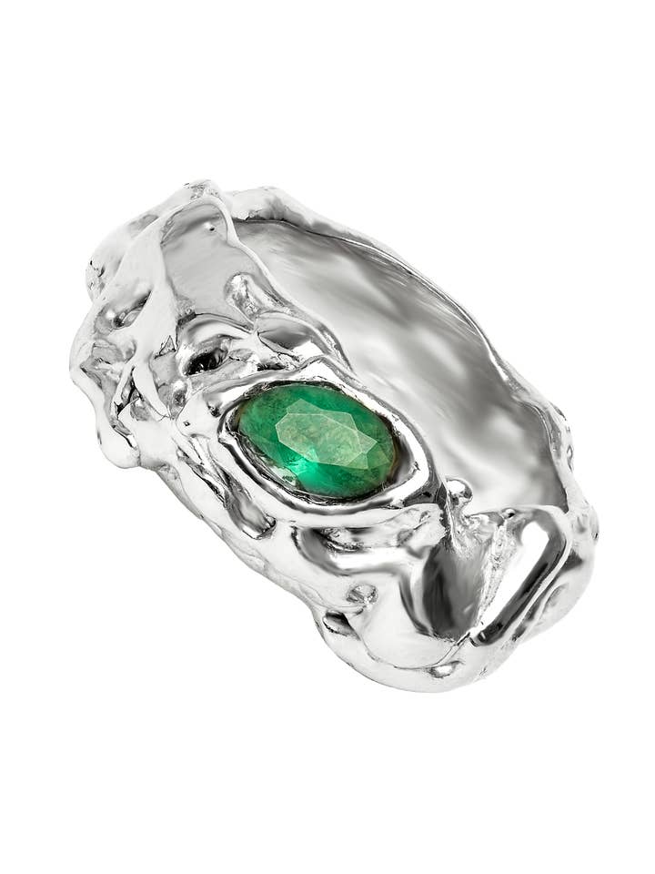 Judy Green Ring – Silver for wholesale by Lavani Jewels