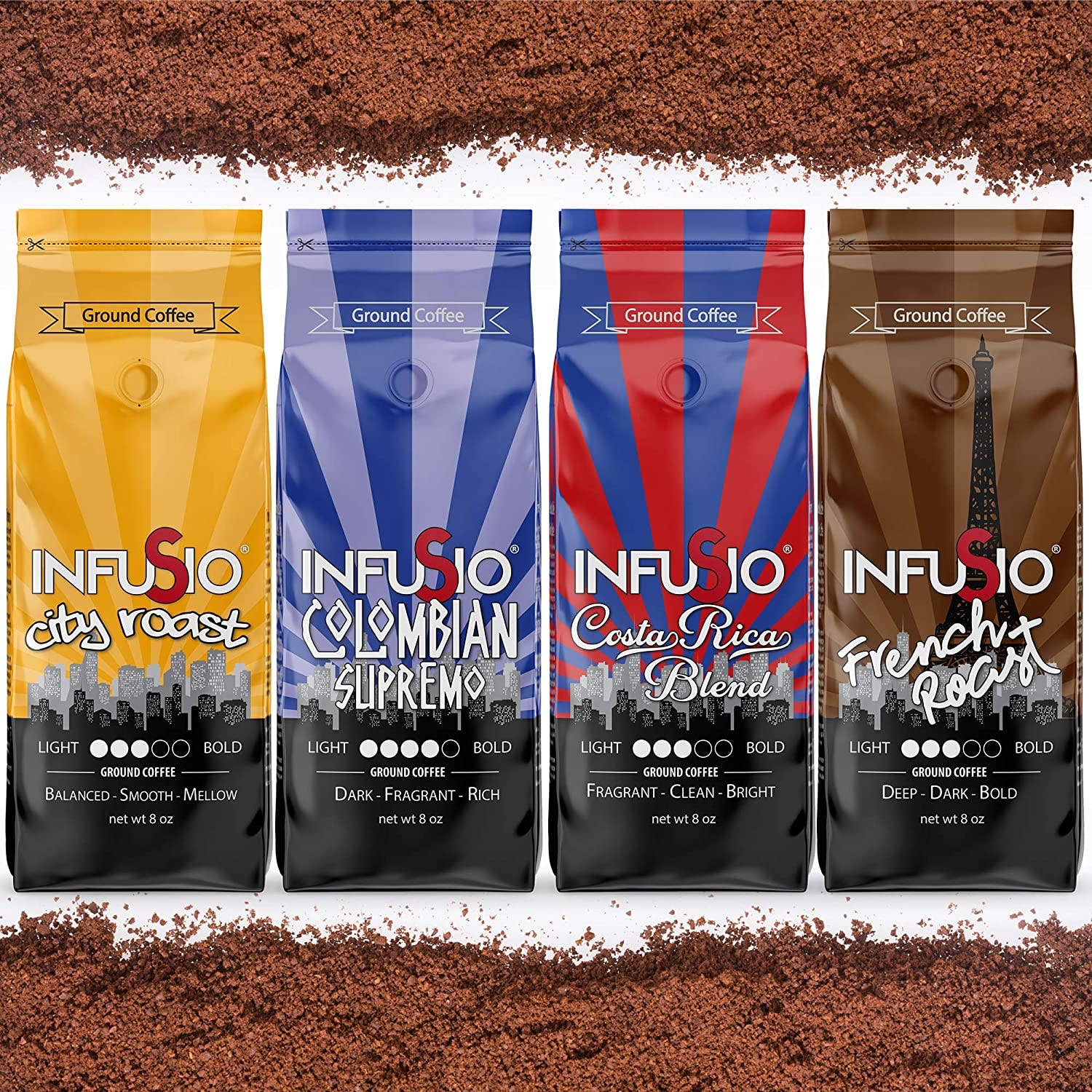 Lumina Global, Inc - Wholesale Ground Coffee - Infusio Gourmet Ground Coffee Variety Pack1