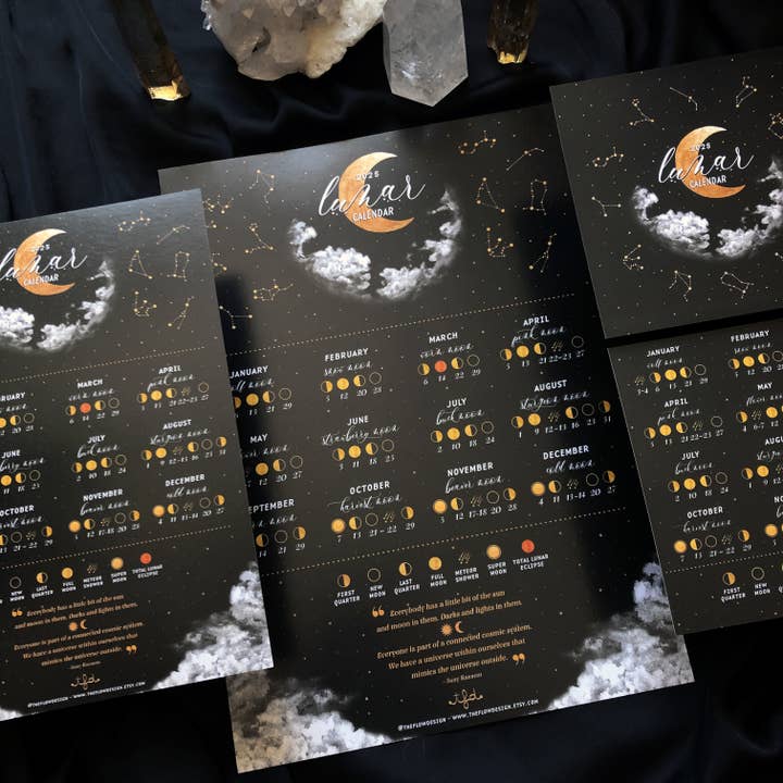 The Flow Design – Großhandel Kalender – 2025 Mondkalender, Mondkalender, Mondphasen 2025