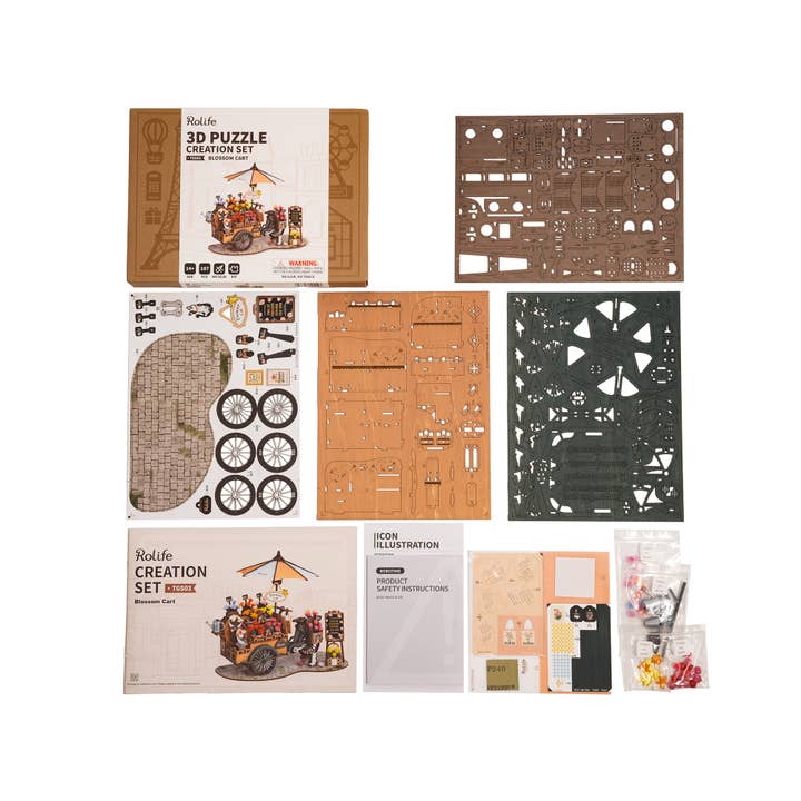 Hands Craft - Wholesale Puzzle - Kids - 3D Wooden Puzzle: Blossom Cart9