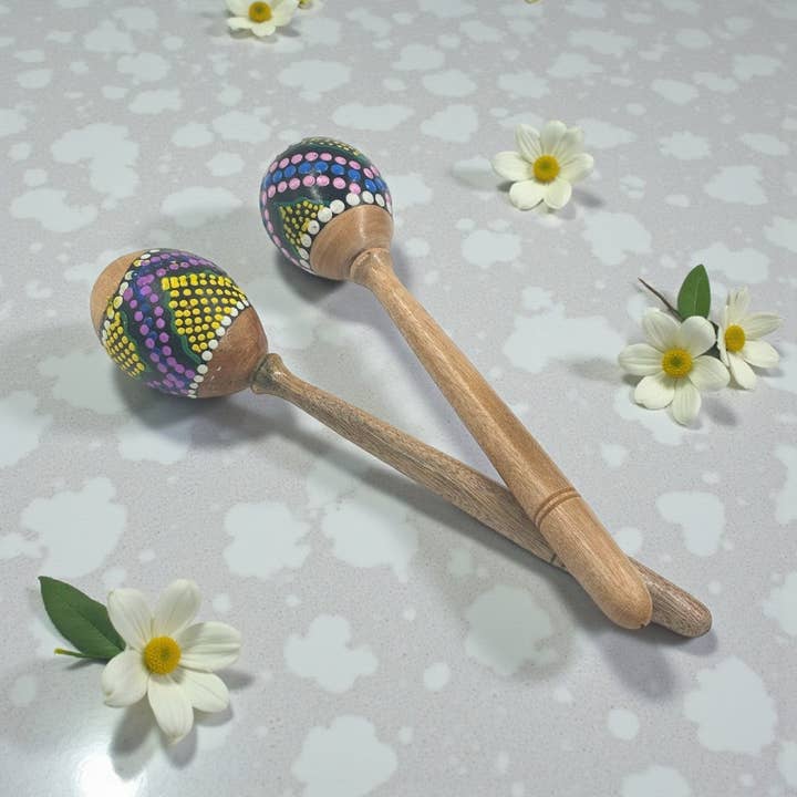Musical Instrument - Hand-Painted Maracas for wholesale by Earths Elements Wholesale