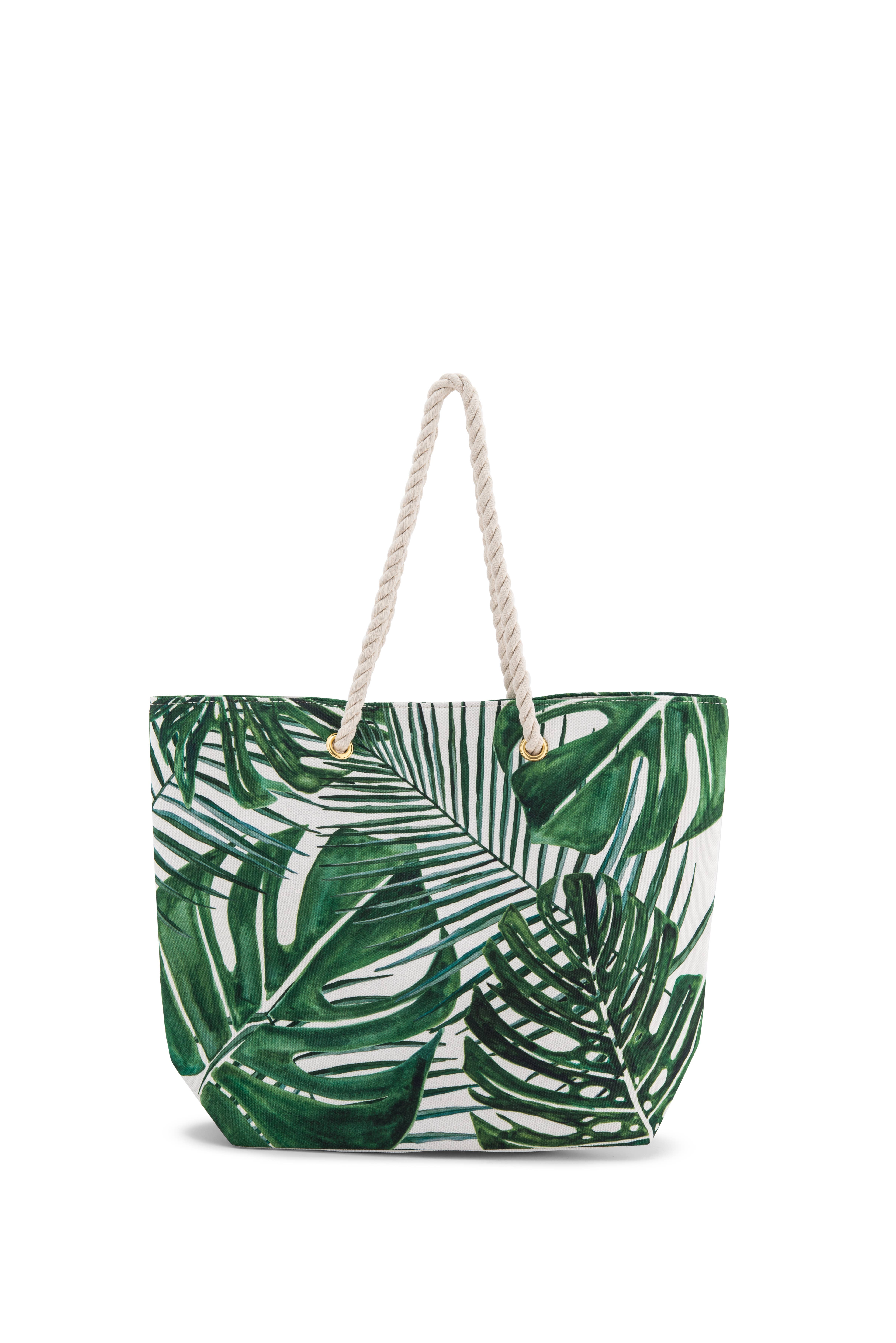 Weddingstar Inc. - Venta al por mayor Bolsa de playa - Bolsa de tela de lona de algodón extragrande para playa, palma verde1