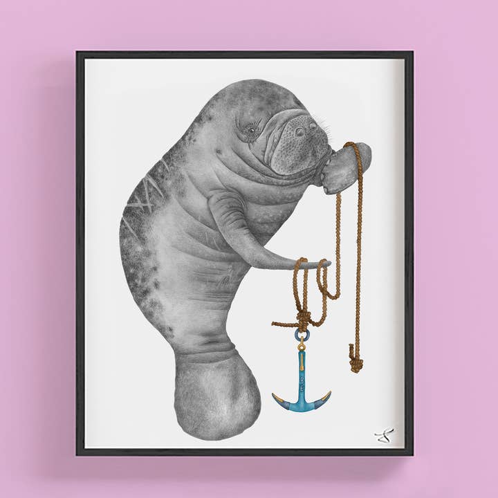 Bob Washago Portraitstudie Manatee 8 x 10 für den Großhandel von Central & Gus