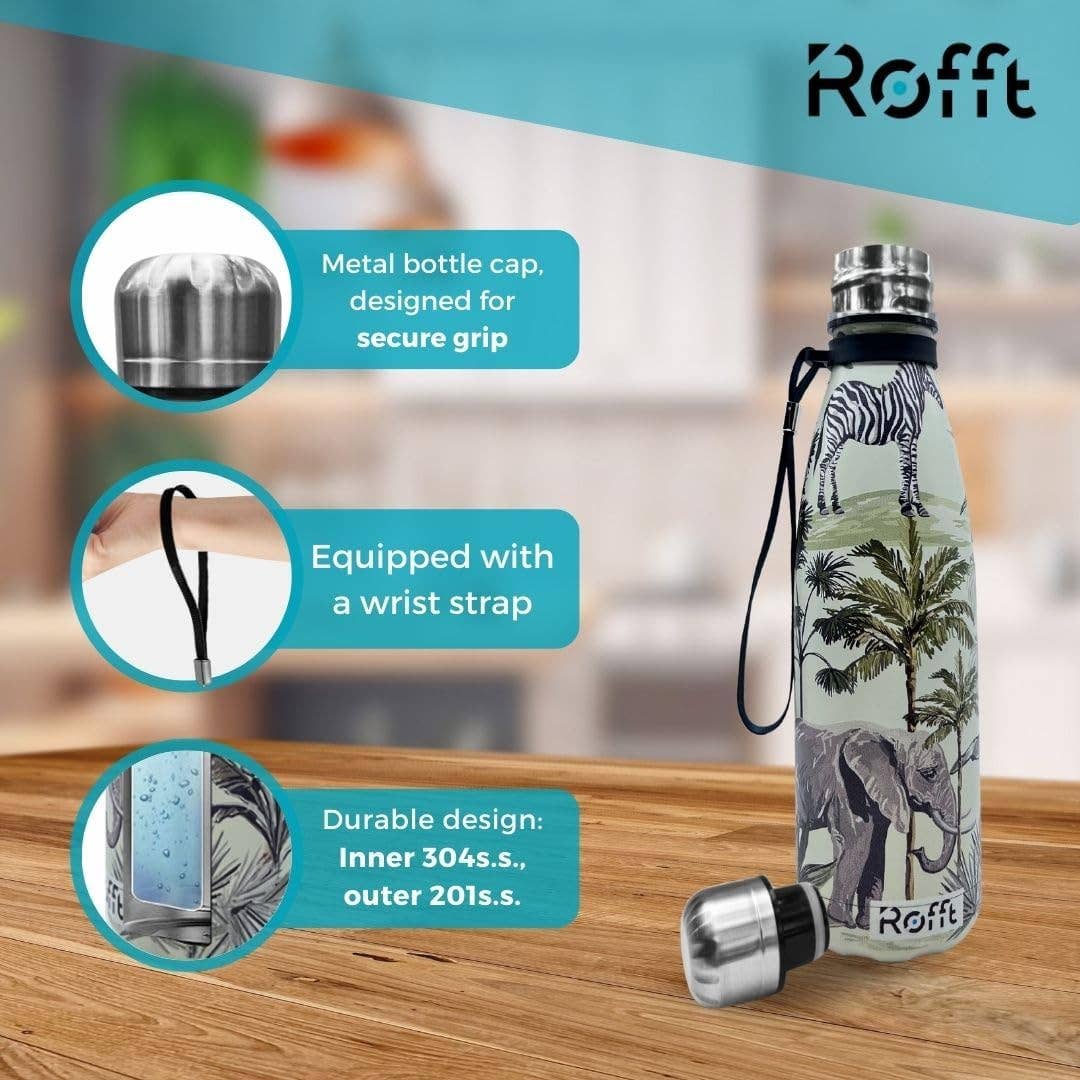 ROFFT USA LLC - Wholesale Water Bottle - 20 oz Insulated Water Bottle - Leak Proof, Stainless Steel, Thermo Bottle for Hot and Cold Drinks, Double Wall Insulation, Portable Water Flask for Travel, Outdoor23