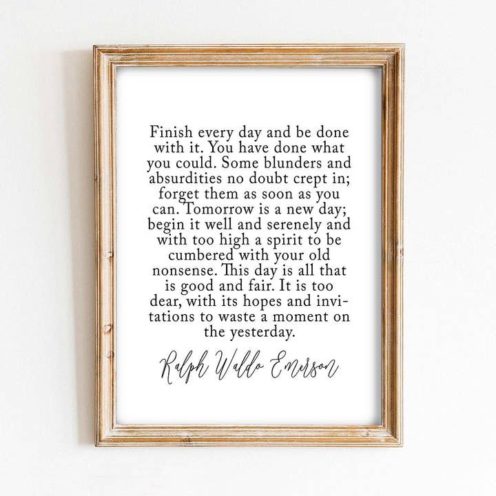 Ralph Waldo Emerson Quote Art Print for wholesale by Paper House Print Shop