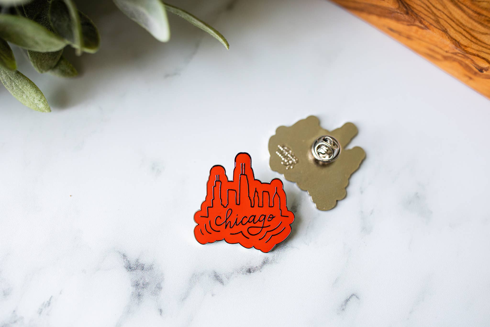 Lettering Works - Wholesale Lapel Pin/Button - Chicago Skyline Enamel Pin5