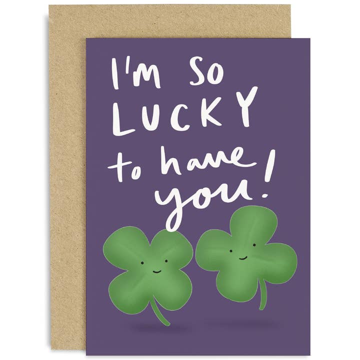 Så tur att ha kort - Vänskap - Kärlekskort - Four Leaf för wholesale av Old English Company