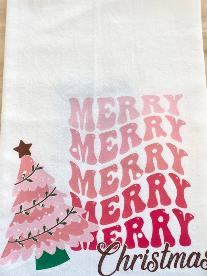 Torchon Merry Merry Flour Sack pour la vente par Lenny Lane
