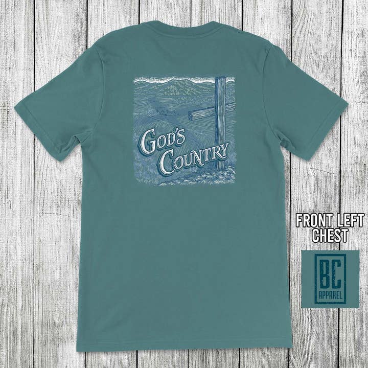 Bella Cotton - Wholesale T-shirt met print - Uniseks - Gods Country Zeeschuim