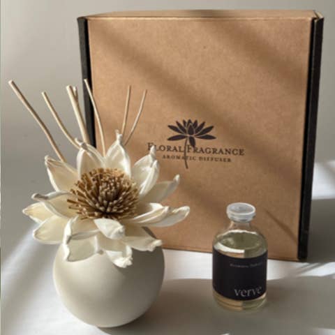 Anoq - Wholesale Reed Diffuser - Perfume diffuser vase - ceramic and Sola wood - GLOBO1