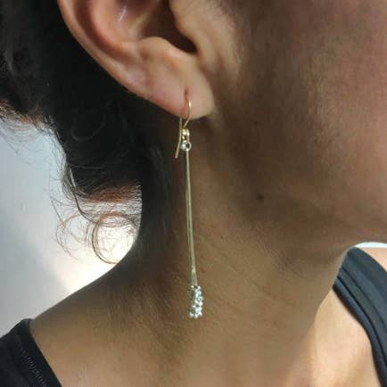 YedOmi Jewelry - Wholesale Dangle Earrings - Long Caviar Wand Earrings4