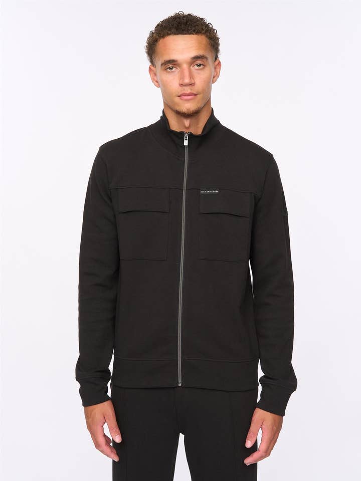 Tames Zip Thru Sweat Black for wholesale by Duck and Cover