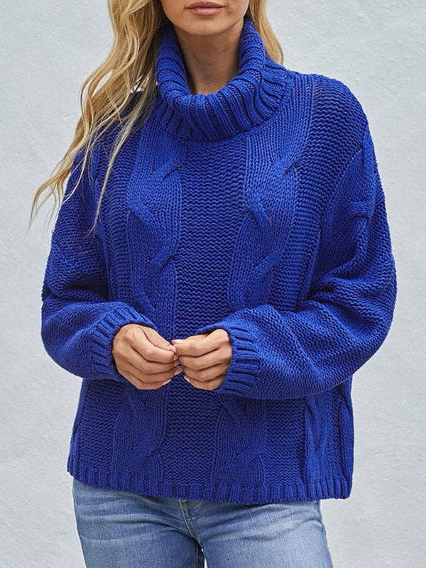 ShieldChic - Wholesale Knit Sweater - Women's - Jacquard High-Neck Long Sleeves Sweater Tops6