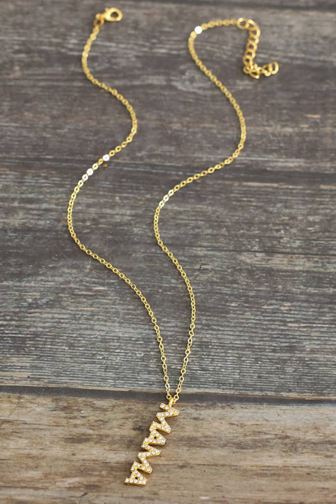 Guld MAMA mors dag Crystal Deco halsband SP215 för wholesale på Faire2