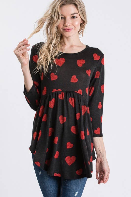 HEIMISH - Wholesale Tunic - Women's - ST1338-42 VALENTINE HEART BABYDOLL TOP9