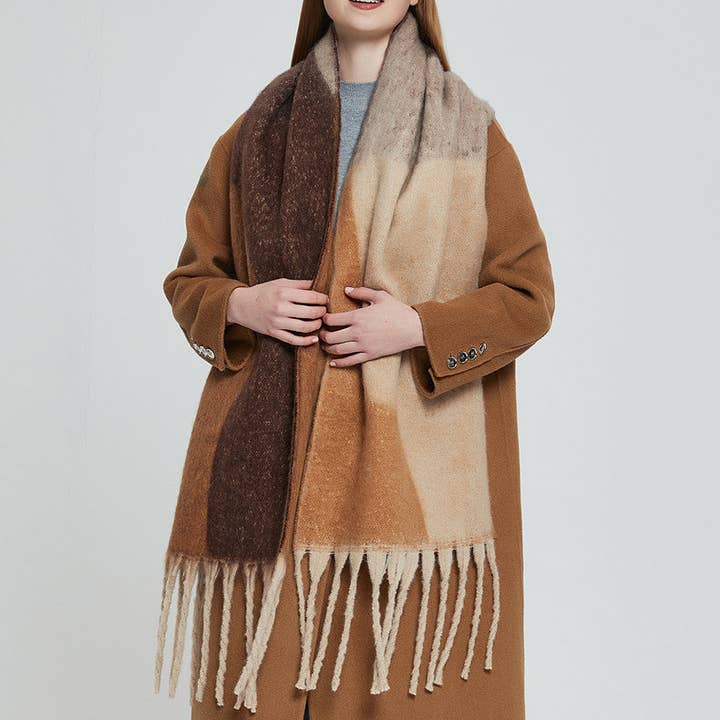 Dipped Shop – Großhandel Schal – Damen – Unregelmäßiger Druck Quasten Vintage Schal DPKS120319