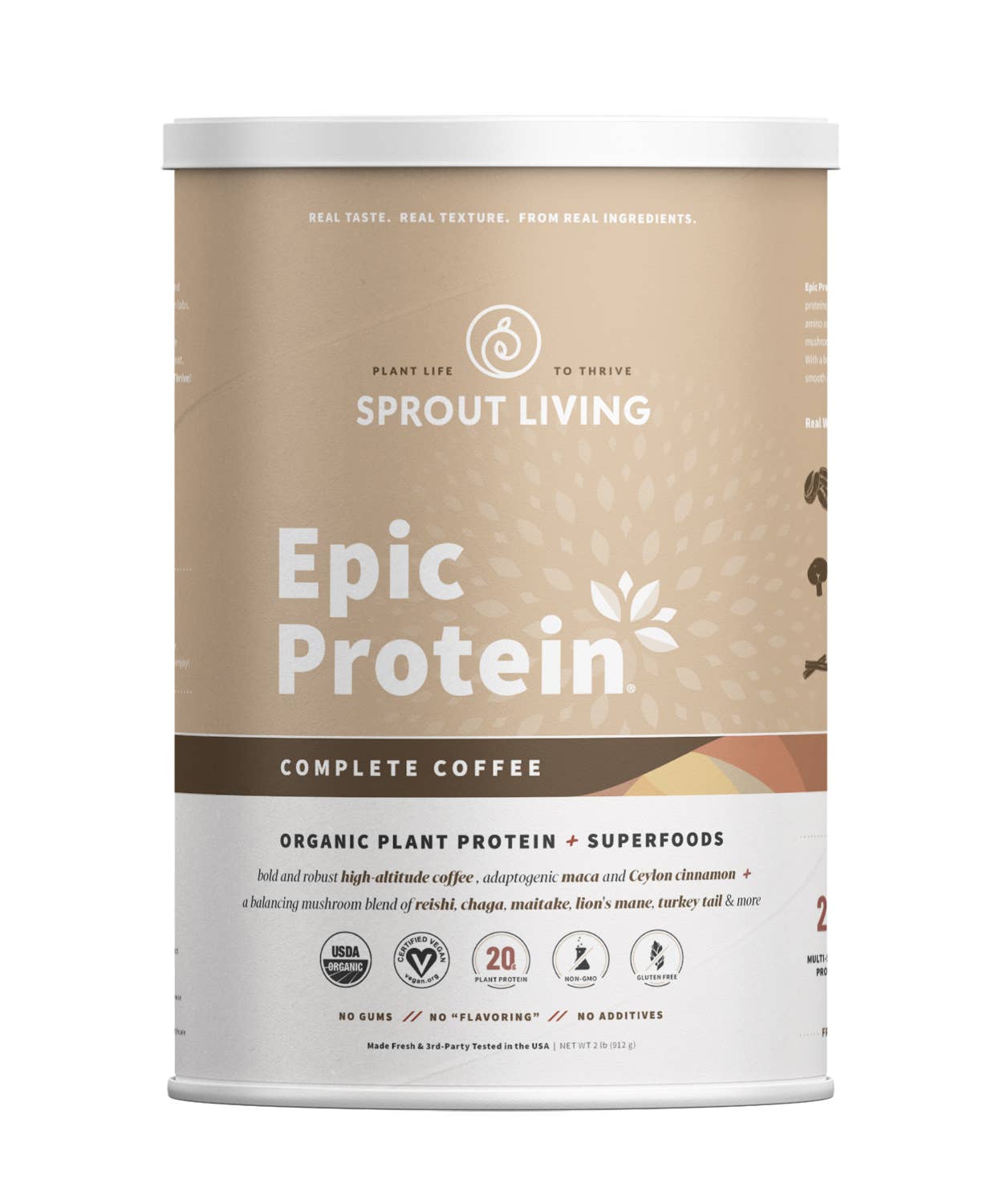 Sprout Living - Wholesale Protein/Superfood Powder - Epic Protein | Organic Plant Protein, Complete Coffee, 2 LB0