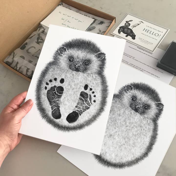 Lucy Coggle Designs – wholesale Hand & footprint kit – Child & baby – Baby Hedgehog Footprint Kit