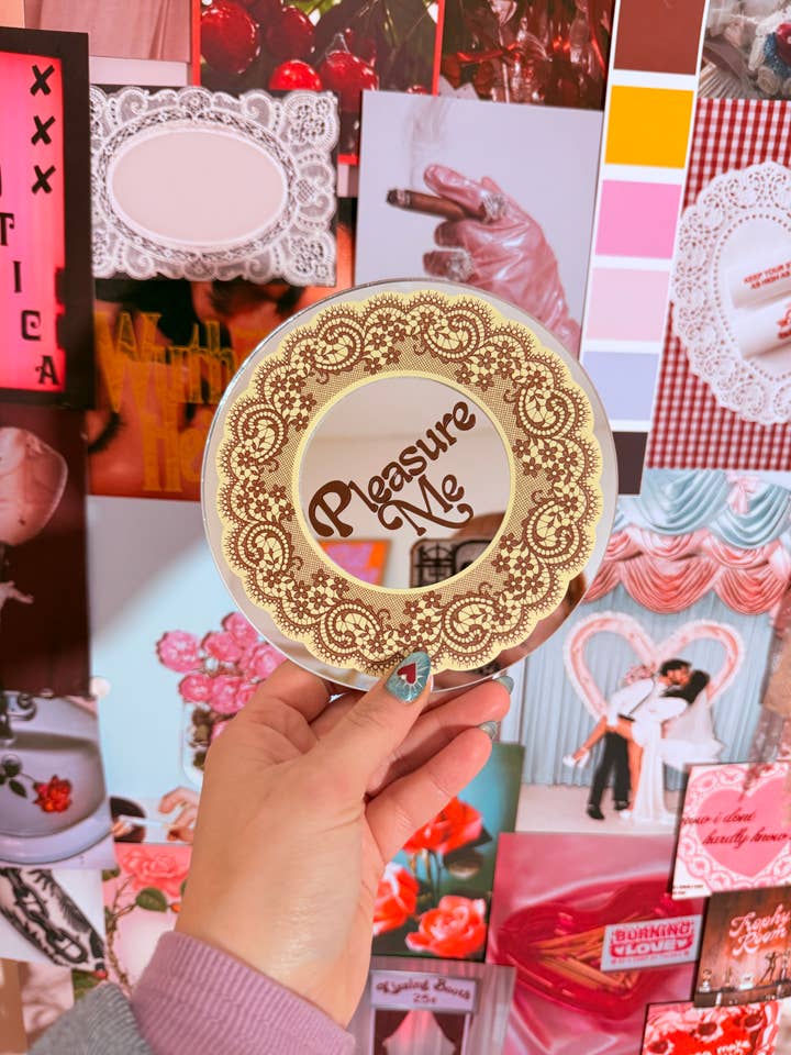 Espelho Mini de Renda Pleasure Me por atacado de Printed Weird