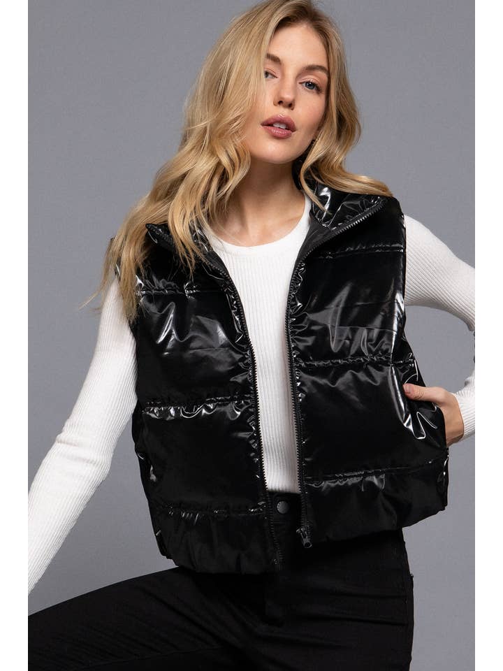 Active Basic | Active USA - Wholesale Outerwear Vest - Women's - High Neck Zip Up Vest3