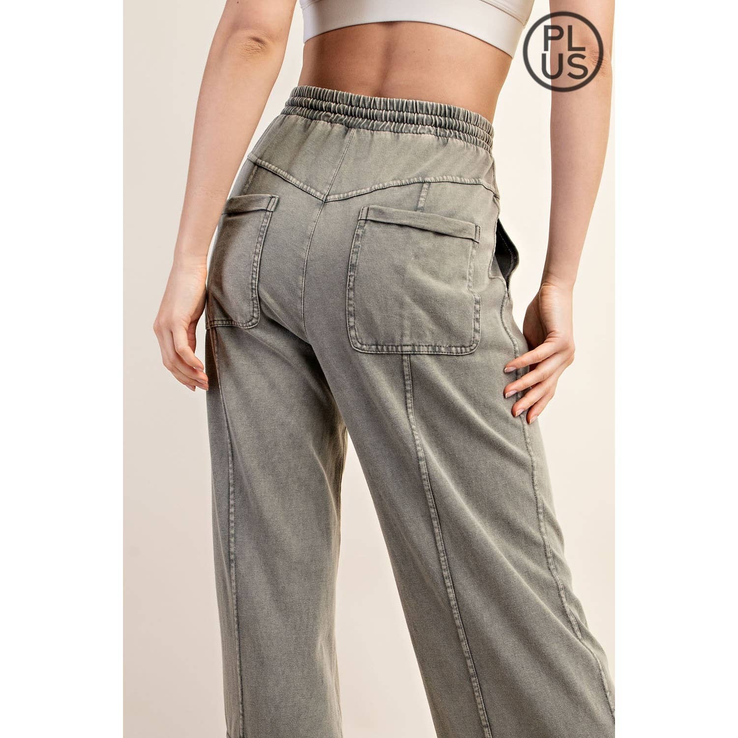 Rae Mode - Wholesale Pants - Women's - PLUS SIZE MINERAL WASHED FULL LENGTH COTTON PANT7