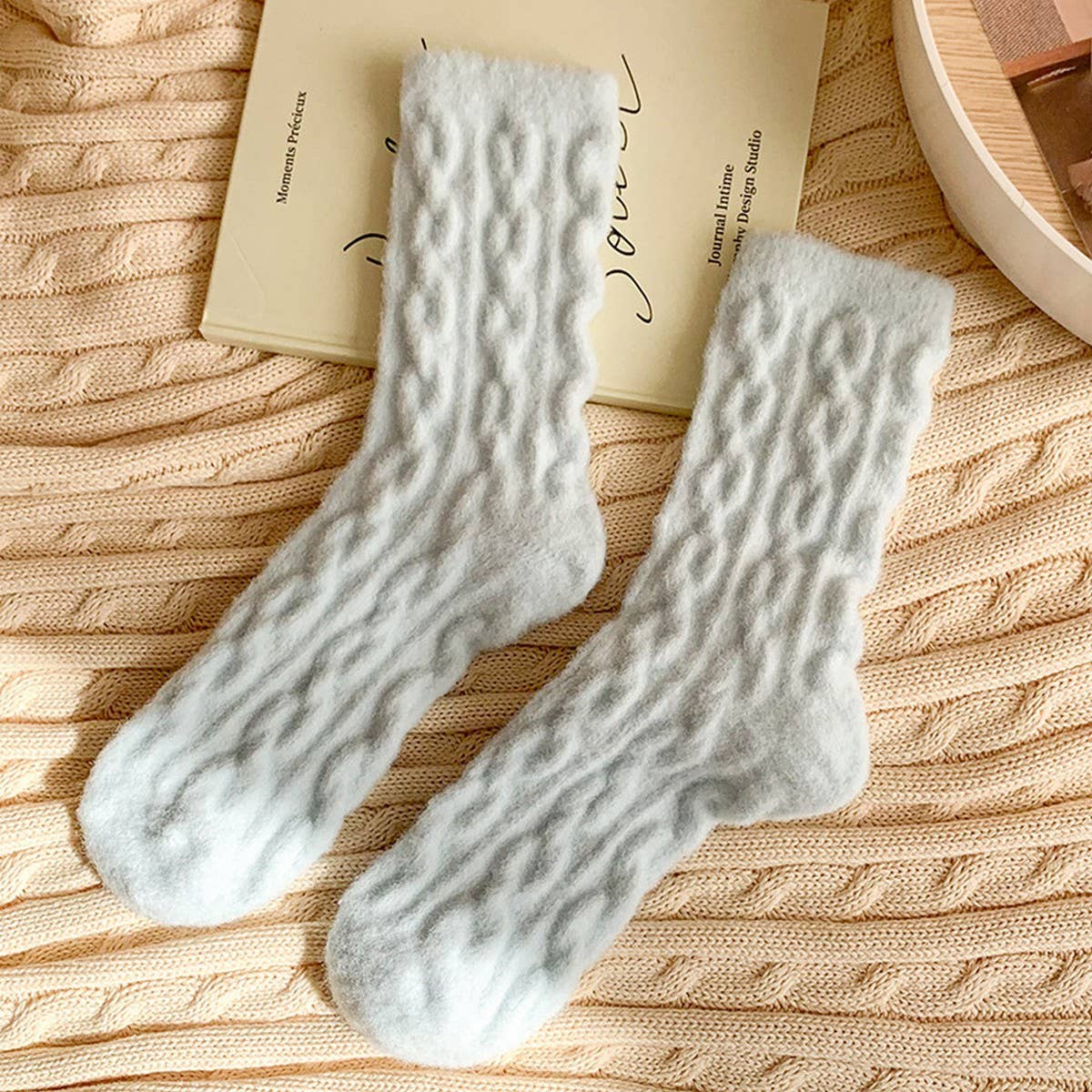 ACCITY - Wholesale Socks - Women's - Cable Knit Socks Women Candy Color Winter Warm_CWMS028834