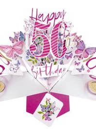 50th Birthday - Pop-Up Greeting Card - Second Nature for wholesale by Second Nature Ltd