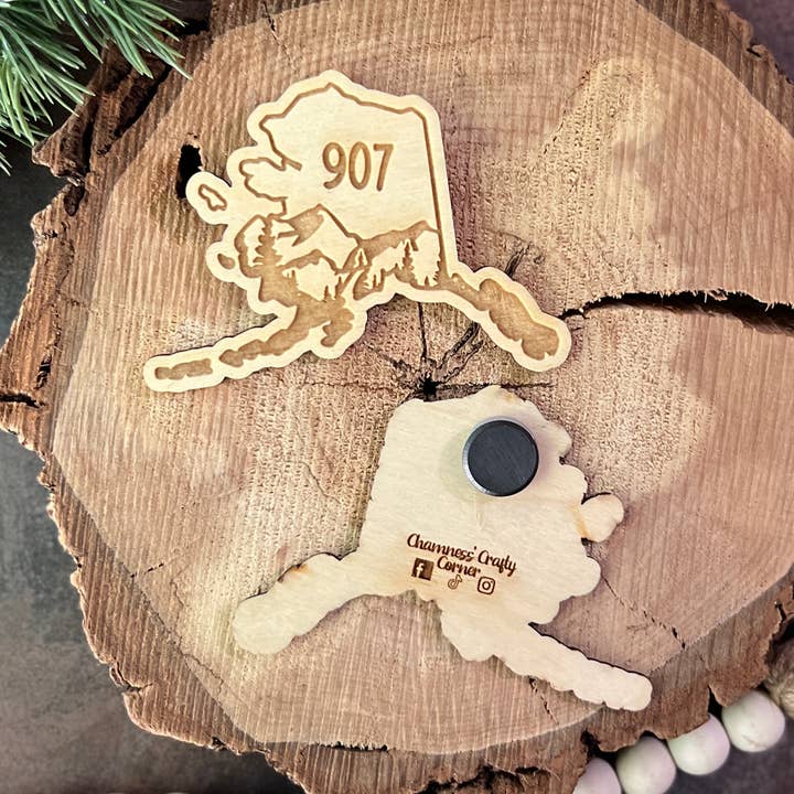 Alaska 907 Magnet for wholesale by Chamness' Crafty Corner