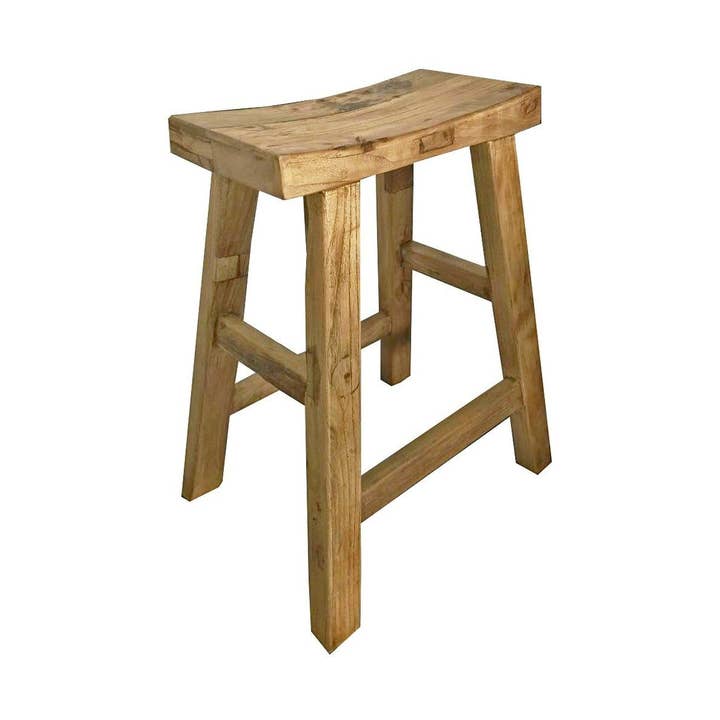 Tabouret de bar en orme tibétain 26 pour la vente par NACH