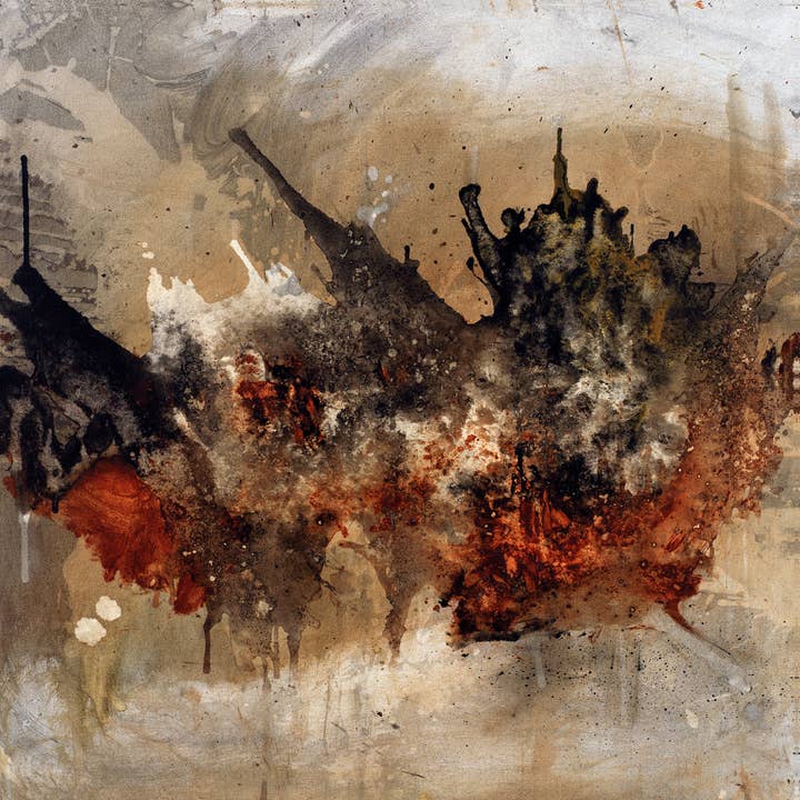 #010823 <br> Abstract Art Canvas Print <br> Title: Give 'Em Hell for wholesale by Michel Keck LLC