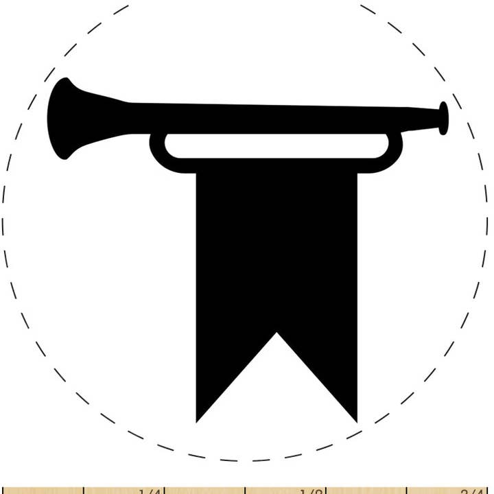 Trumpet and Banner Royal Medieval Self-Inking Rubber Stamp for Stamping Crafting Planners for wholesale by Sniggle Sloth