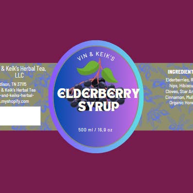 Elderberry Syrup for wholesale by Vin & Keik’s Herbal Tea, LLC