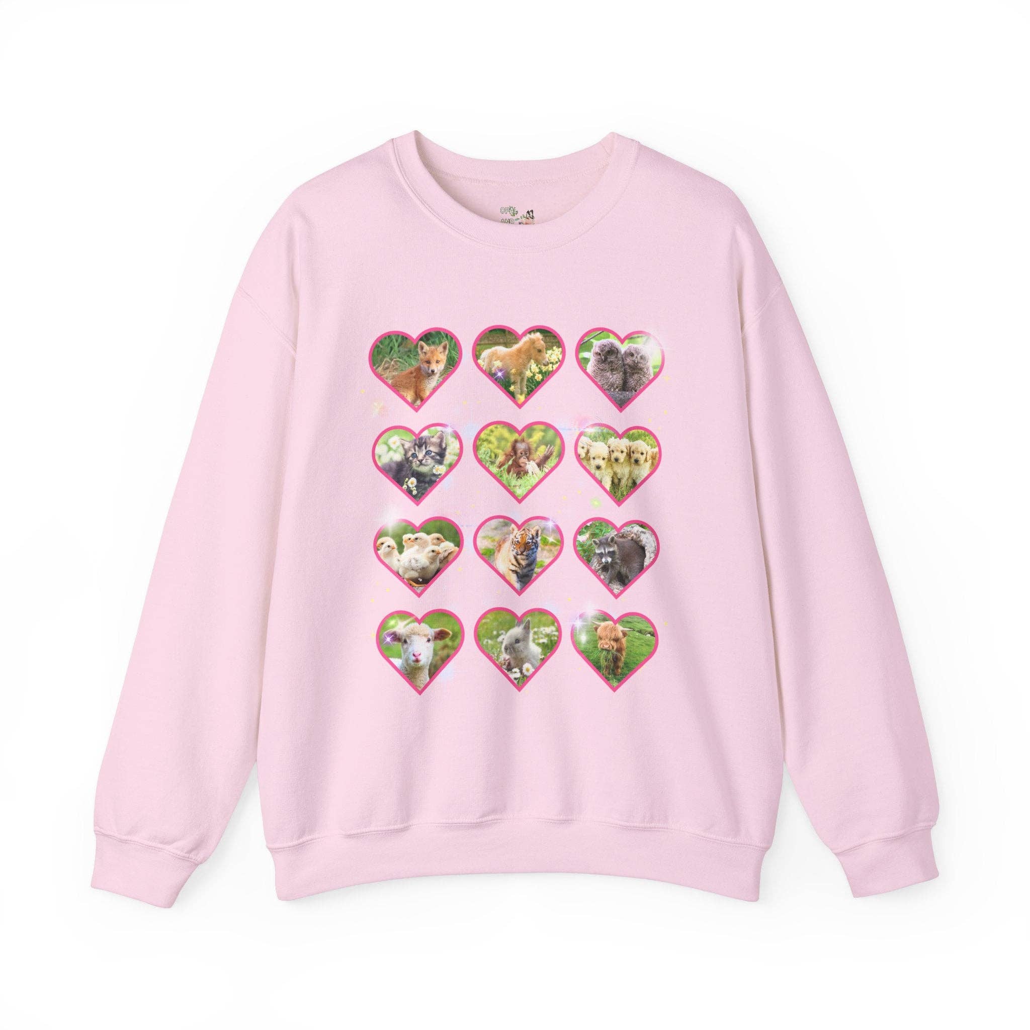 Opal and June - Wholesale Graphic Sweatshirt - Women's - Colorful Animal Lover Sweatshirt, 90s and Y2k Aesthetic, Adorable Baby Animals Shirt, Weirdcore Dreamcore Puppies and Bunny, Cat Lover Gift9