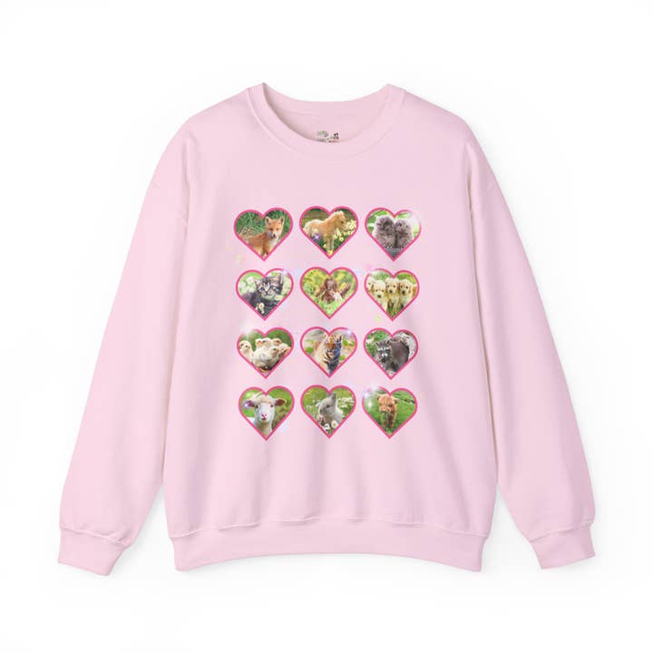 Opal and June - Wholesale Graphic Sweatshirt - Women's - Colorful Animal Lover Sweatshirt, 90s and Y2k Aesthetic, Adorable Baby Animals Shirt, Weirdcore Dreamcore Puppies and Bunny, Cat Lover Gift9