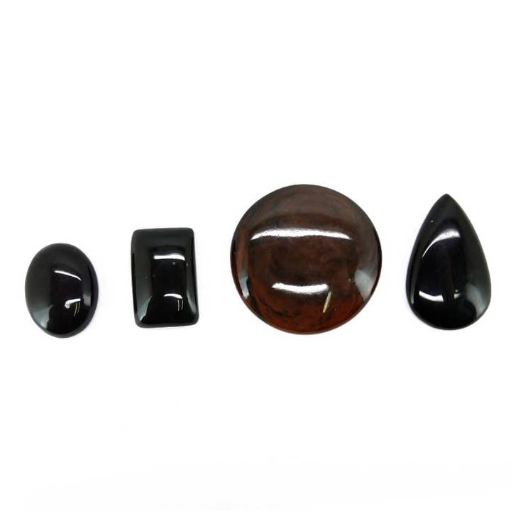 Assorted obsidian cabochon (30 g pack) for wholesale by Vives de la Cortada S.L