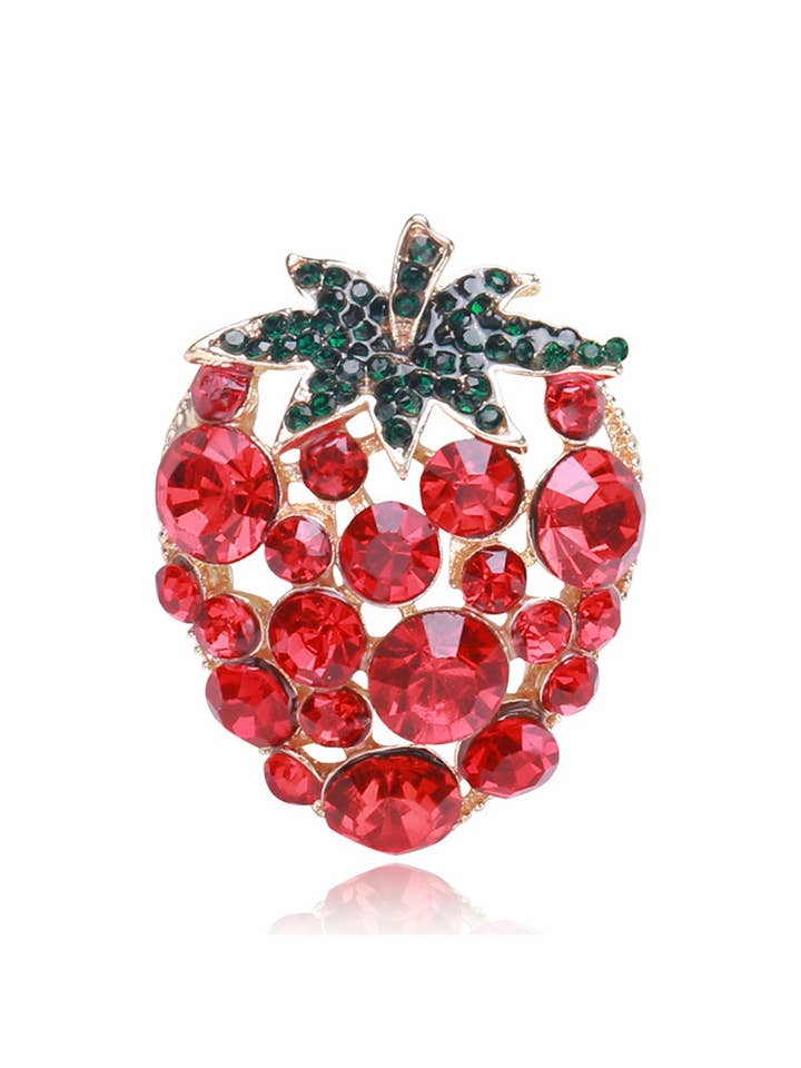 Strawberry Rhinestone Brooch PA4171 for wholesale by Ole
