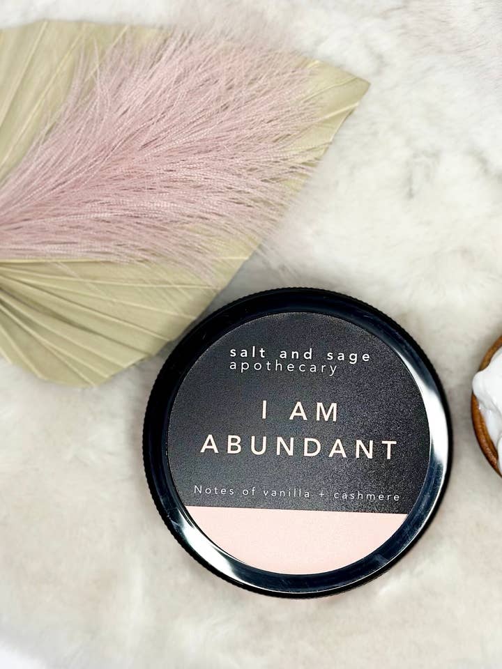 I AM Abundant Whipped Organic Body Butter for wholesale by Salt & Sage Apothecary