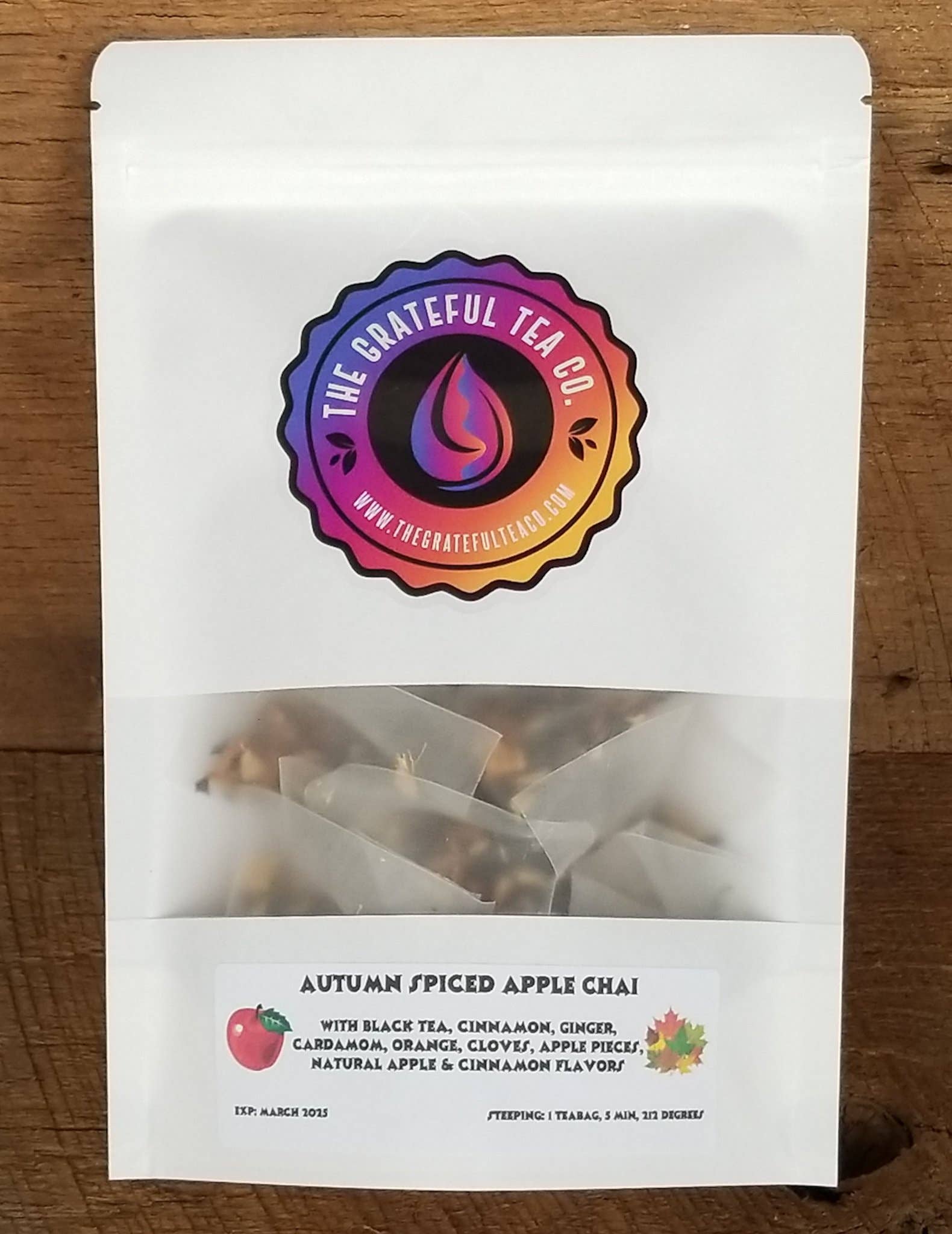 The Grateful Tea Co - Wholesale Tea Bags - Gourmet Spiced Apple Chai, 15 Sachets2
