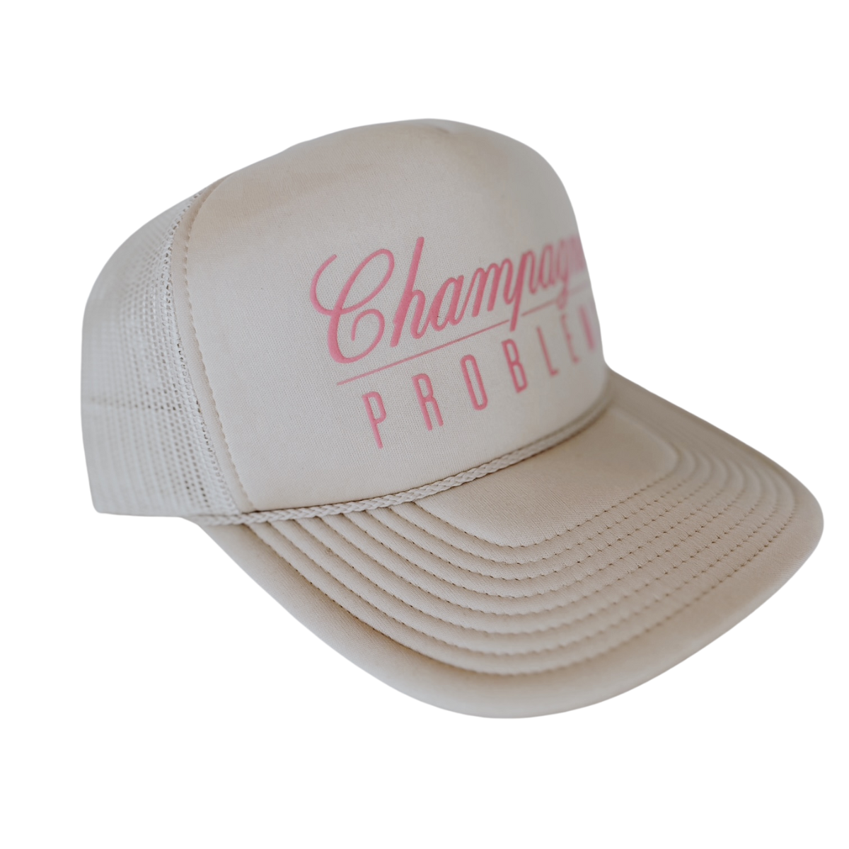 Local Beach – boné - Mulher por atacado – Chapéu de caminhoneiro Champagne Problemps1