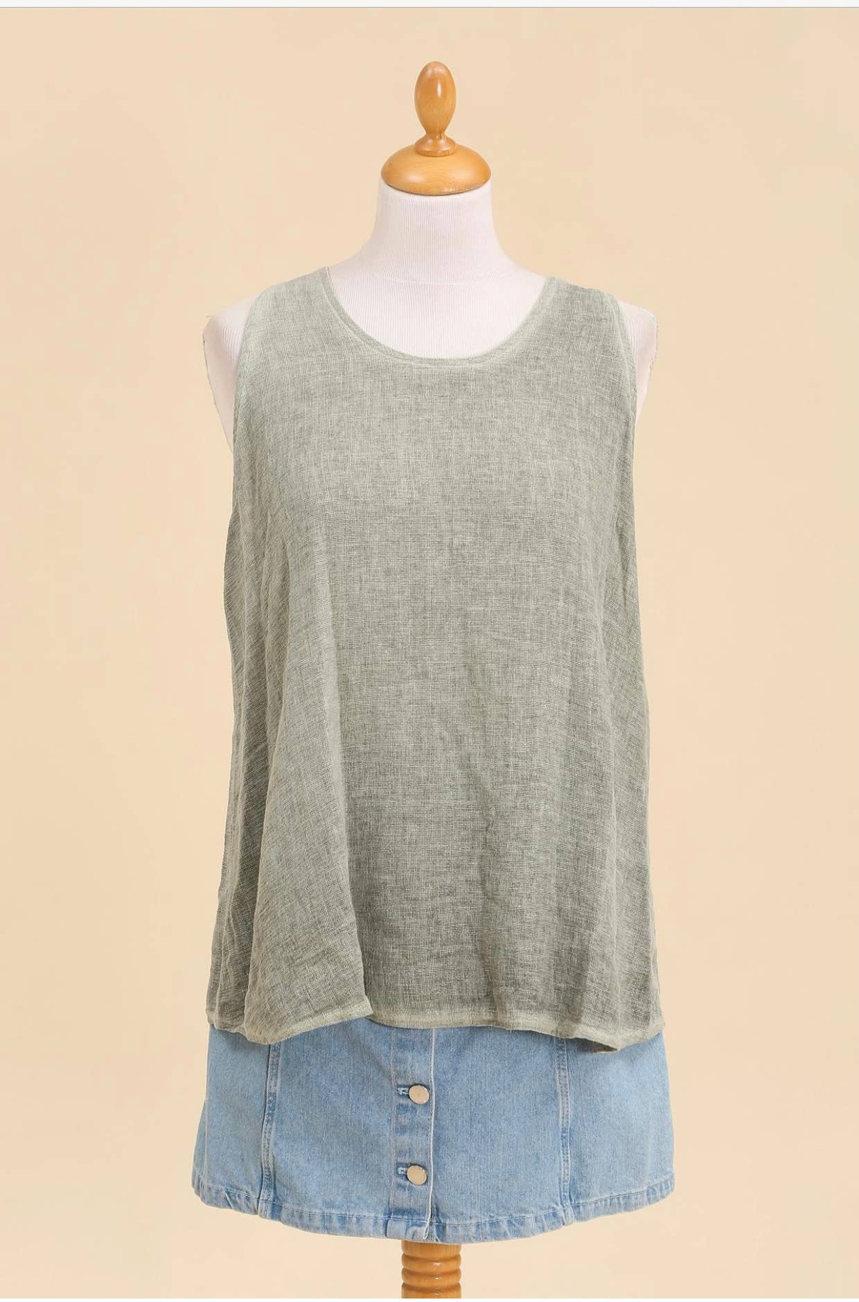 LÉA & LUC - Vente Débardeur – femme - Débardeur en 50% coton et 50% Lin REF. 91682