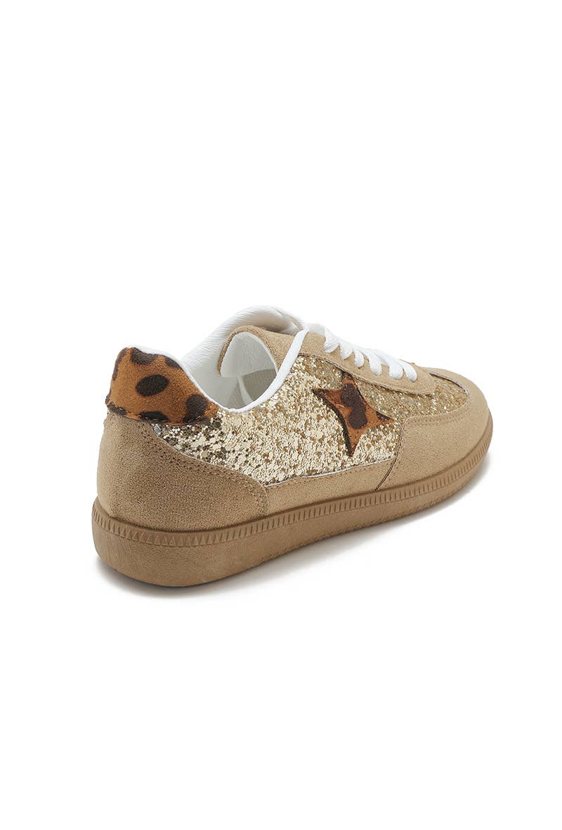 Joia Paris - Vente Baskets tendance – femme - Basket à lacets paillettes avec étoiles B-661216