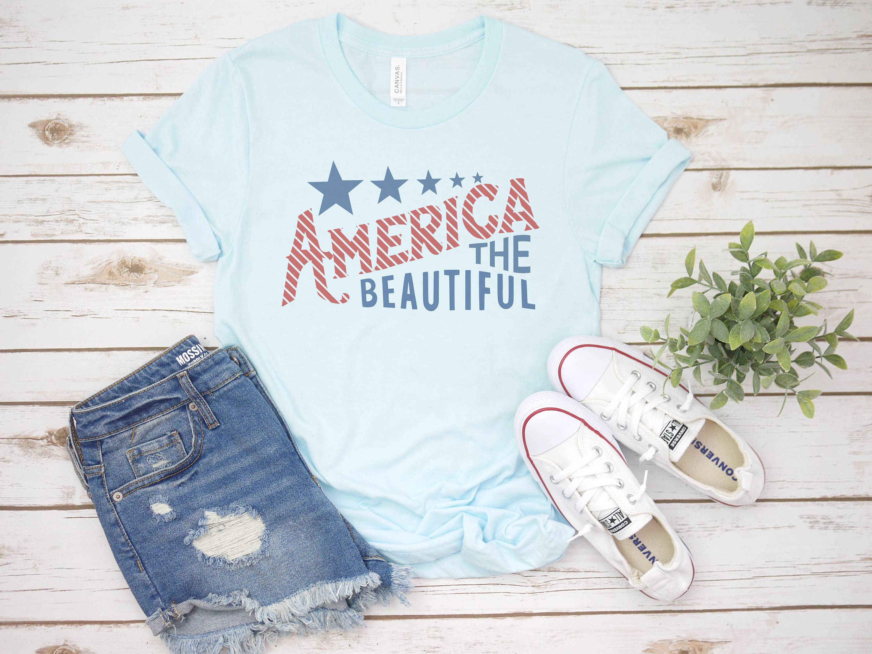 Amy Anne Apparel Inc - Wholesale Screen Printed T-Shirt - Women's - America The Beautiful Flag Tee | Patriotic T Shirt2