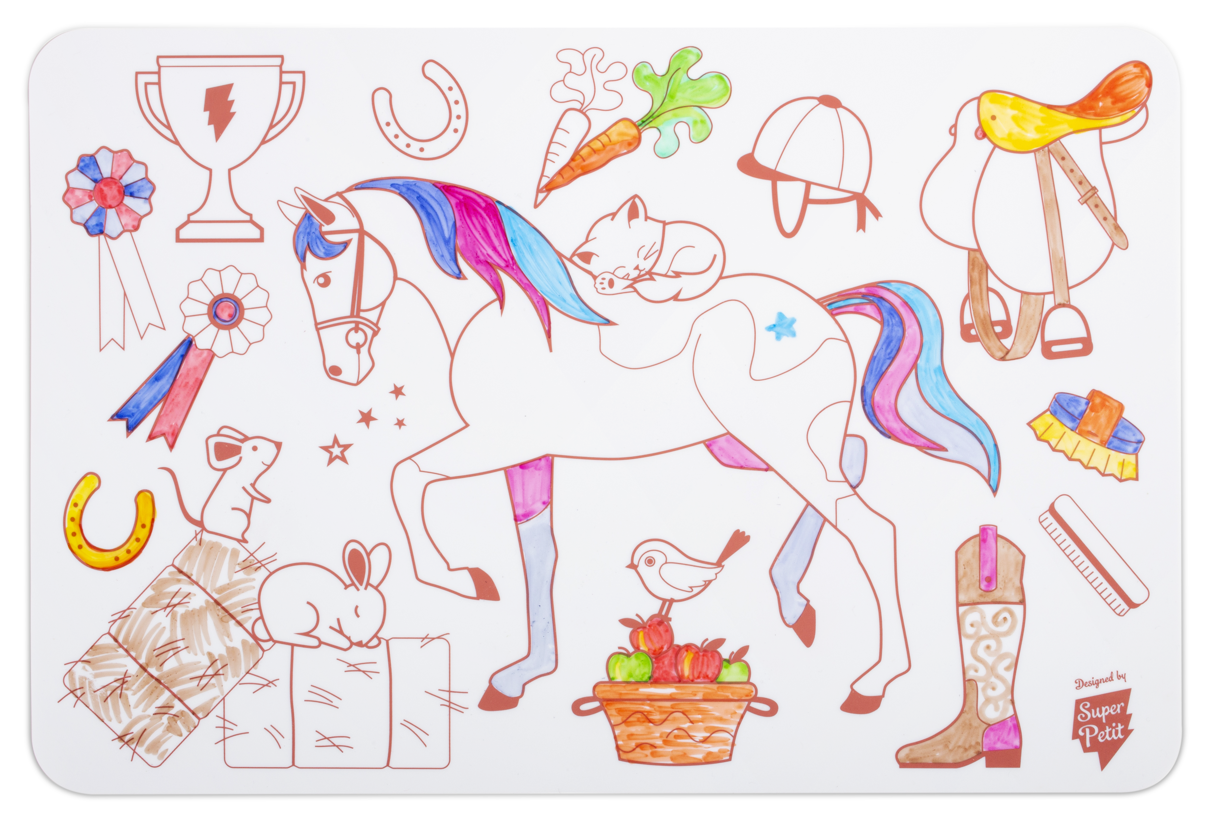 SuperPetit - Wholesale Coloring Mat - Kids & Baby - NEW Educational coloring: MiniPlaymat 2 in 1 - PONY CLUB5