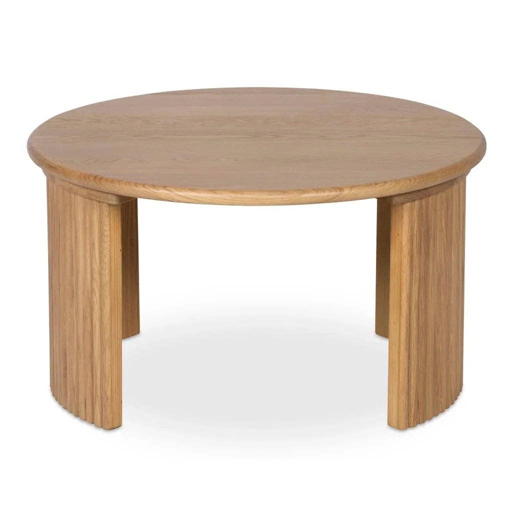 LOOMLAN - Wholesale Coffee Table - Penny Solid Oak Top Round Coffee Table19